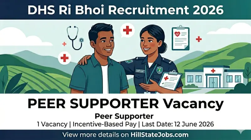 DHS Ri Bhoi Peer Supporter Recruitment 2026 Walk-in Interview HillStateJobs
