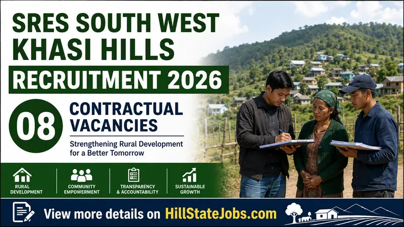 SRES South West Khasi Hills Recruitment 2026 Apply for 08 Contractual Vacancies