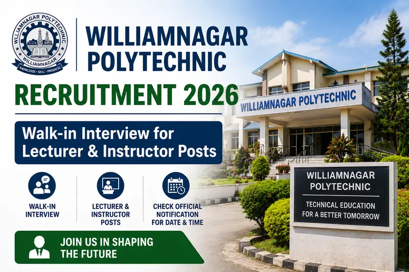 Williamnagar Polytechnic recruitment 2026