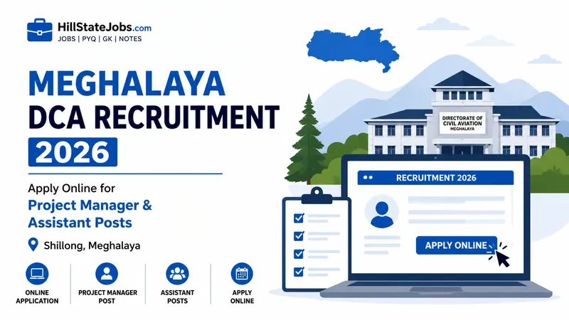 Meghalaya DCA Recruitment 2026 Project Manager Assistant Posts
